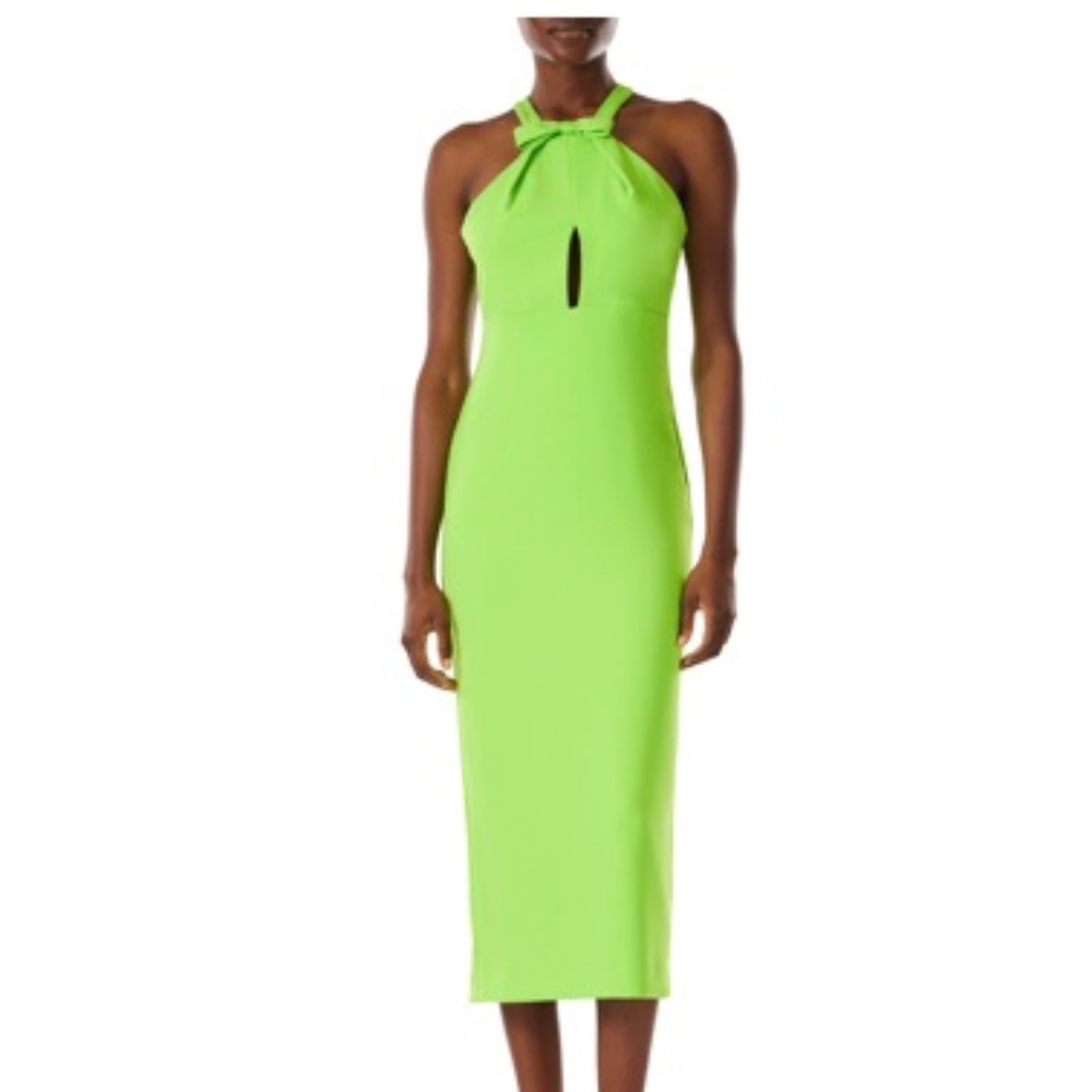 Monique Lhuillier Sleeveless Bow Midi Dress NWT
